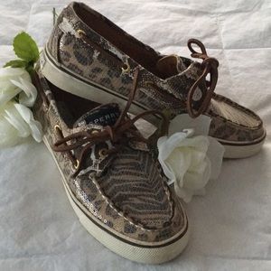 Animal print Sperry Top Siders